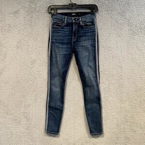 Hudson Barbara Jeans Womens 25 Blue Stripe High Waist Ankle Hypnotic Skinny